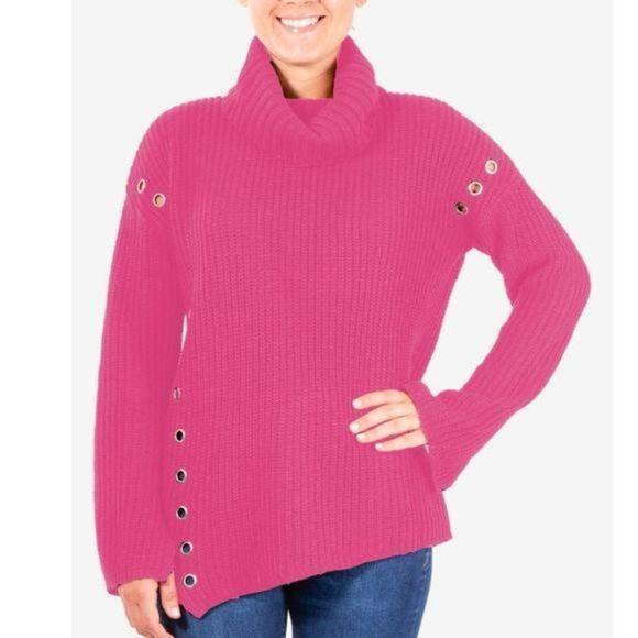 NY COLLECTION Grommet Detail Turtleneck Sweater - Picture 1 of 2